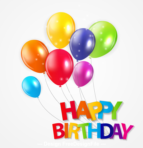 Illustration balloon background birthday card vector