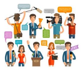 Interview dialogue background vector