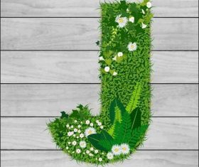 J floral letters vector