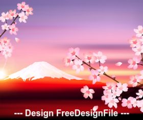 Japanese cherry blossom season vector