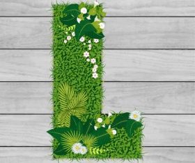 L floral letters vector