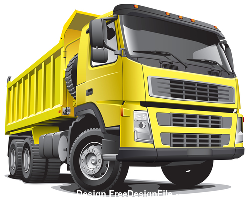 Lagre yellow truck vector