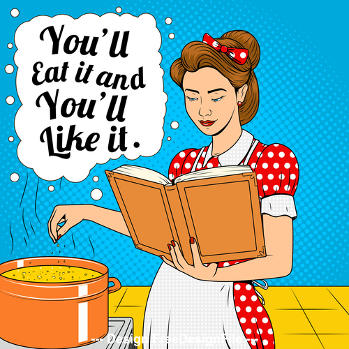 Learning to cook cartoon vector
