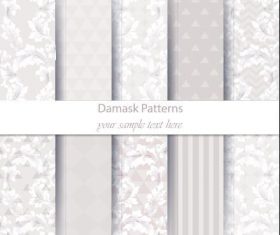 Light damask patterns vector