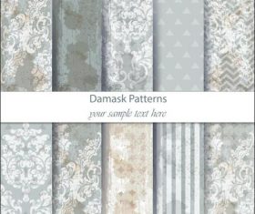 Light flower damask patterns vector