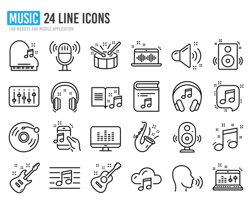 Line music icon vector