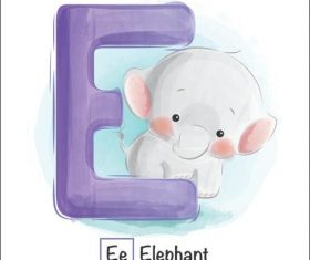 Look at the picture literacy E letter vector