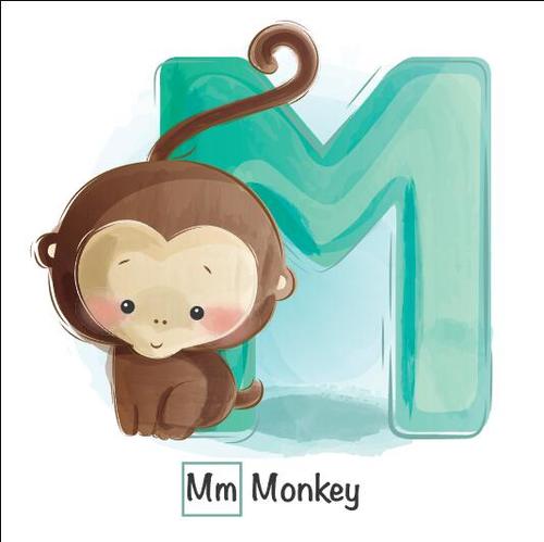 Look at the picture literacy M letter vector