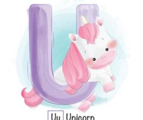 Look at the picture literacy U letter vector