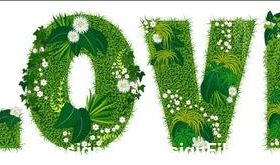 Love floral letters vector