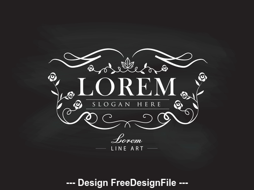 Luxury logos hand drawn frame label vector