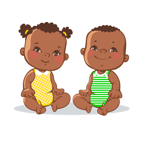 Male and female baby vector