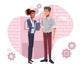 Male and female colleagues vector