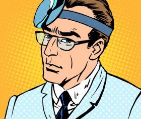 Male comic pop art style vector