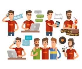 Man conversation background vector