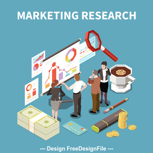 Marketing research illustration vector