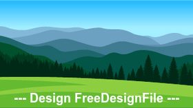 Meadow mountains nature landscape vector