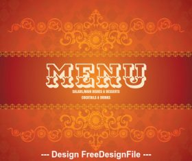 Menu food cover vector
