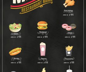 Menu retro vector icons