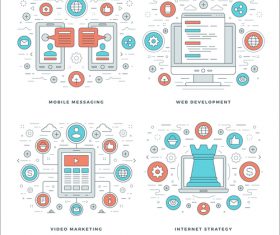Mobile messaging information template vector