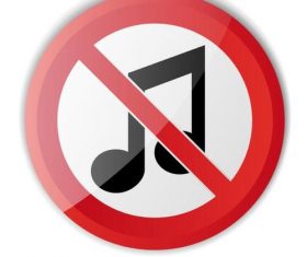 Music prohibition sign vector