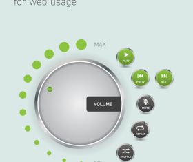 Network music player button design element vector