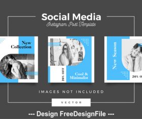 New series social media template vector