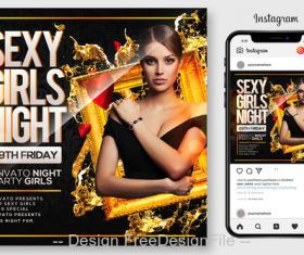 Night Club Flyer PSD Template Design