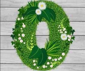 O floral letters vector
