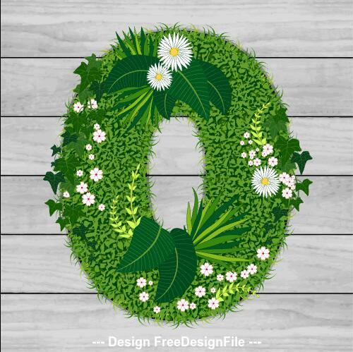 O floral letters vector