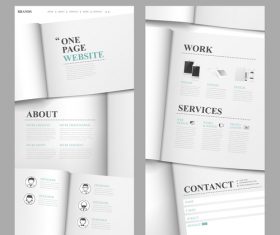 One page website design template vector