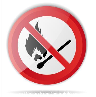 Open flame prohibition sign vector