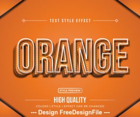 Orange editable font effect text vector