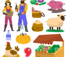 Organic farming cartoon illustration vector