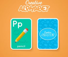 P letter word and picture vector