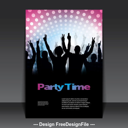 Party time flyer design template vector