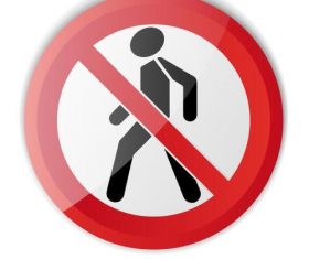 Pedestrian forbidden sign vector