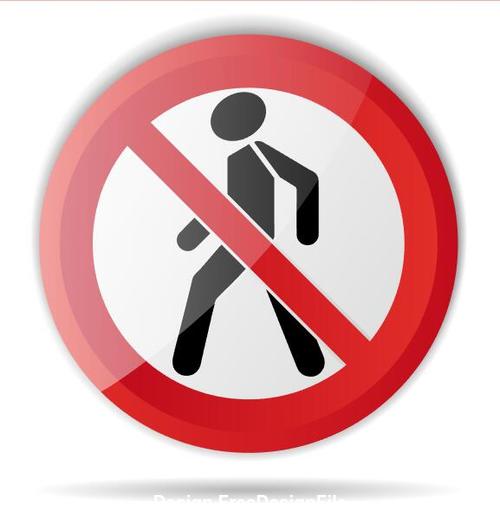 Pedestrian forbidden sign vector