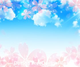 Petals and blue sky vector