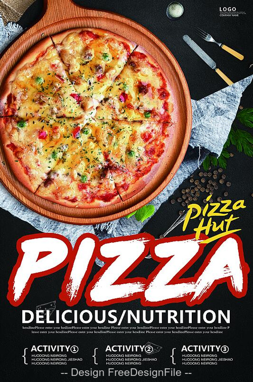 Pizza delicious psd flyer template