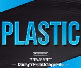 Plastic editable font effect text vector