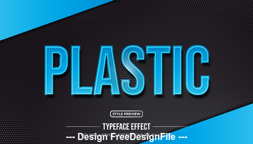 Plastic editable font effect text vector