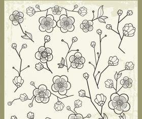 Plum decoration illustration vector