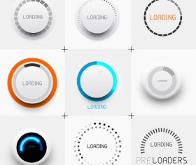 Pre loading button design element vector