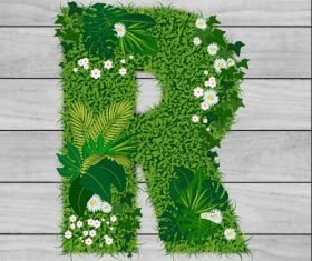 R floral letters vector