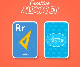 R letter word and picture vector