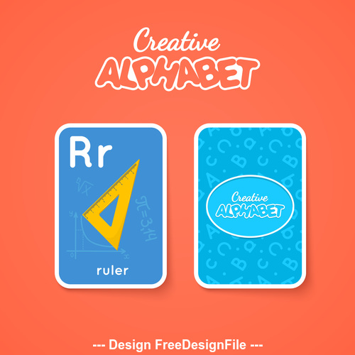 R letter word and picture vector