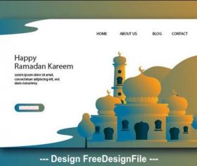 Ramadan kareem landing page vector