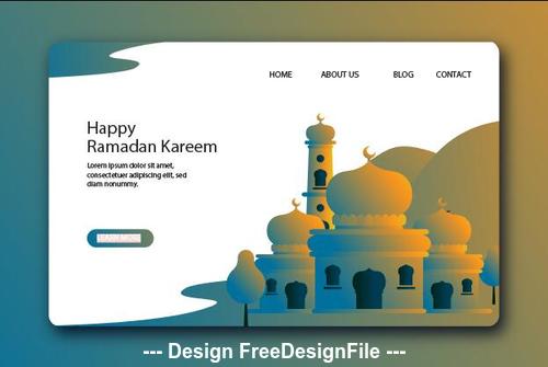 Ramadan kareem landing page vector