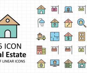 Real estate icon collection vector